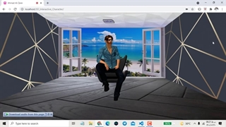 کنترل حرکت سر کاراکتر سه بعدی همگام با حرکت سر کاربر مقابل وبکم