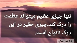 تنها چیزی عظیم می تواند عظمت را درک کند