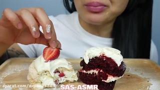 چالش خوردن ماکارون و کیک توسط sas asmr