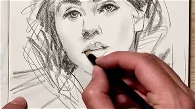 آموزش طراحی سریع چهره یک دختر با مداد
