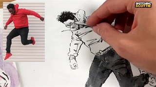 ✅ آموزش طراحی پسری درحال پریدن