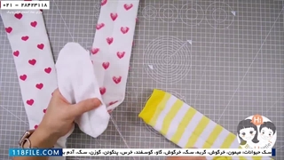 آموزش دوخت عروسک جورابی-ساخت عروسک فانتزی جورابی-دوخت عروسک خرس