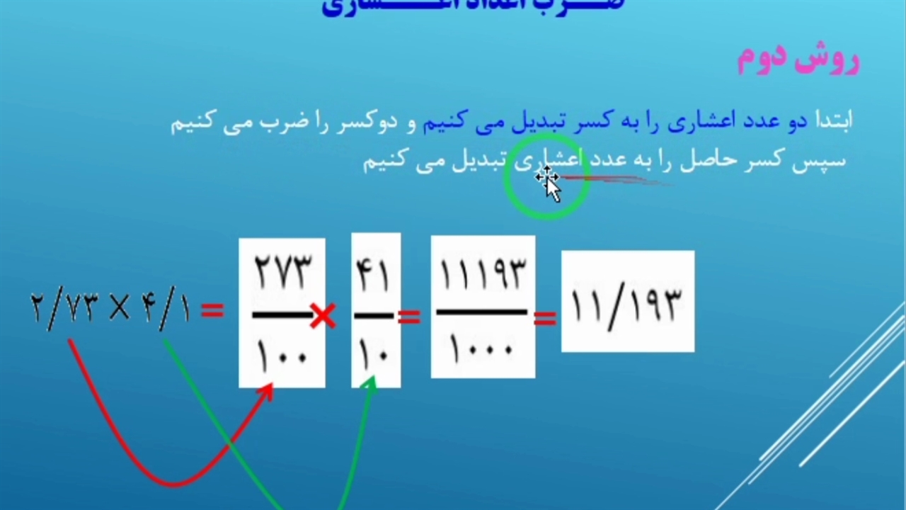 ریاضی ششم، فصل سوم یادآوری ضرب و تقسیم اعشاری نماشا 5356