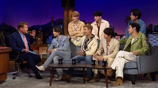 مصاحبه با BTS در The Late Late Show به نام"BTS & Papa Mochi Are Reunited!"
