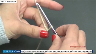 آموزش بافت پلیور بچگانه با دو میل