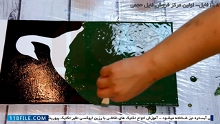 نقاشی آبستره طاووس