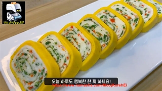 رول تخم مرغ بسیار زیبای کره ای - موج کره ای