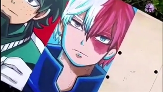 نقاشی my hero academia روی اسکیت برد