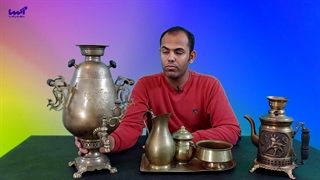 سماور برنجی شتربان و ست پاسماوری