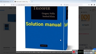 Heat transfer 1st edition Gregory Nellis & Sanford Klein solution manual pdf