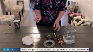آموزش دسته گل عروس با کریستال-فیلم گل آرایی-(ساخت دسته گل با گل شیپوری و رز)