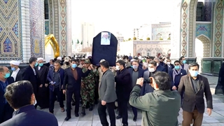 تشییع ایت الله گرایلی در حرم مطهر رضوی